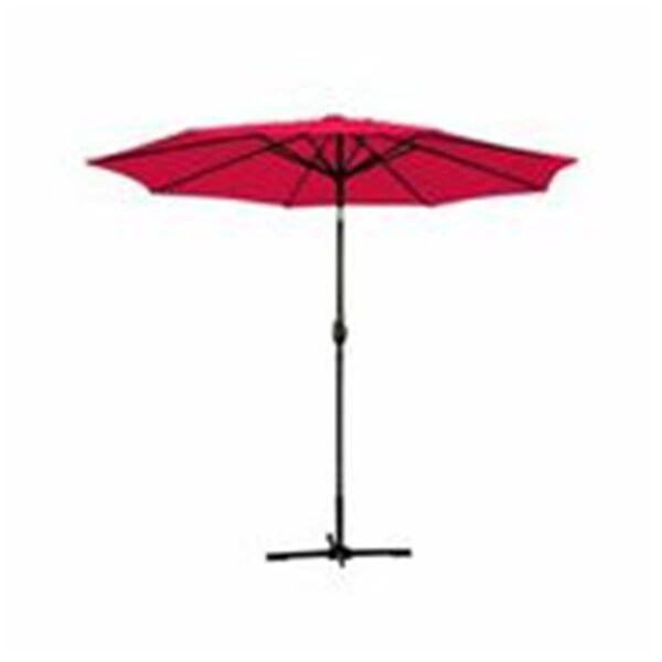 Propation 9 Ft. Aluminum Patio Market Umbrella Tilt with Crank - Red Fabric & Black Pole PR648409 - main